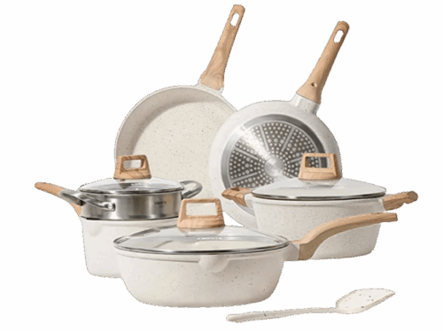 <br>White Granite Induction Kitchen Cookware Sets