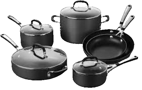 <br>Hard-Anodized Nonstick Cookware