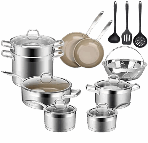 <br>Stainless Steel Pots and Pans Set