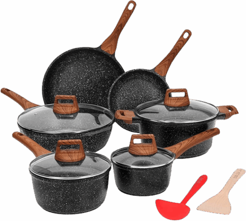 <br>Granite Coating Pots and Pans Set