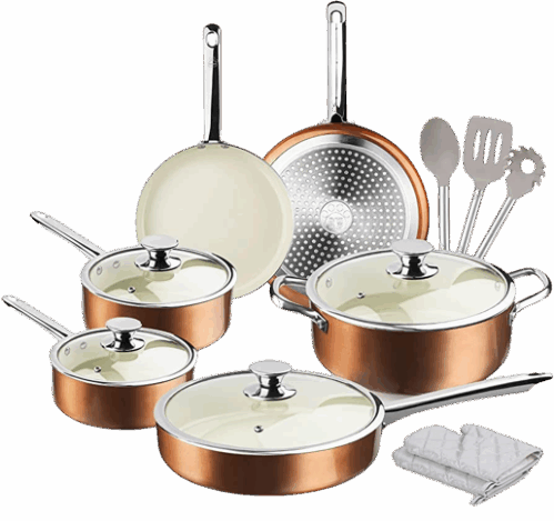 <br>Non-stick Ceramic Coating Cooking Set