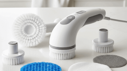 How to Clean a Kitchen Sink with an Electric Spin Scrubber