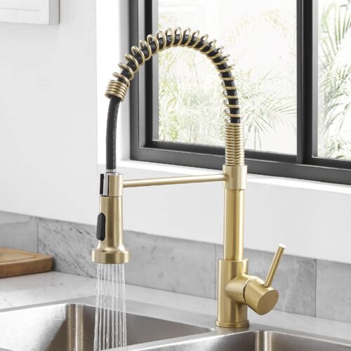 Brushed Gold Kitchen Faucet 